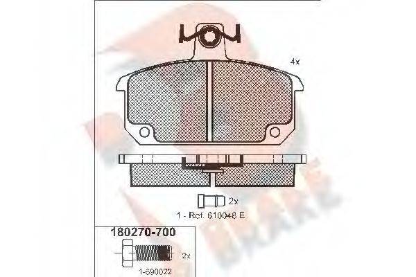 R BRAKE RB0270 Комплект гальмівних колодок, дискове гальмо