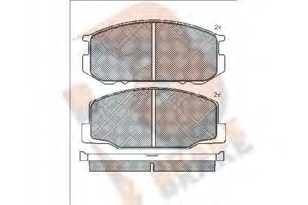 R BRAKE RB0500 Комплект гальмівних колодок, дискове гальмо