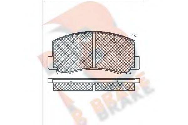 R BRAKE RB0502 Комплект гальмівних колодок, дискове гальмо