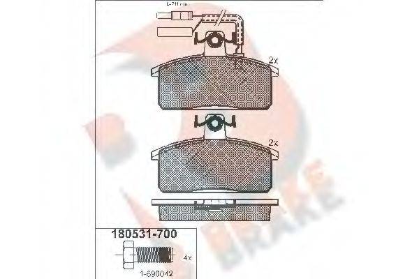 R BRAKE RB0531700 Комплект гальмівних колодок, дискове гальмо