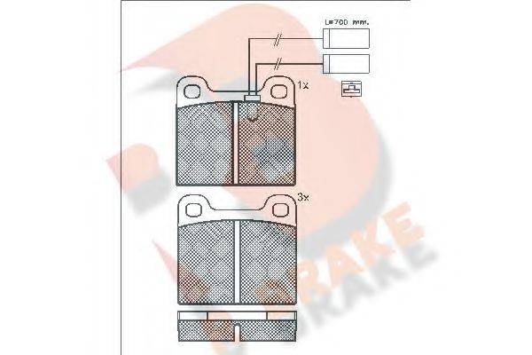 R BRAKE RB0532 Комплект гальмівних колодок, дискове гальмо