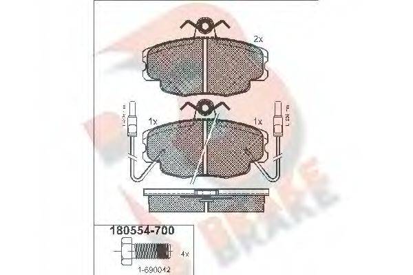 R BRAKE RB0554700 Комплект гальмівних колодок, дискове гальмо