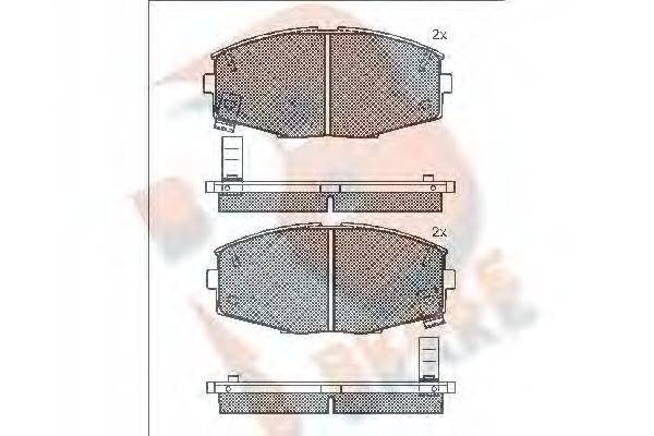 R BRAKE RB0617 Комплект гальмівних колодок, дискове гальмо