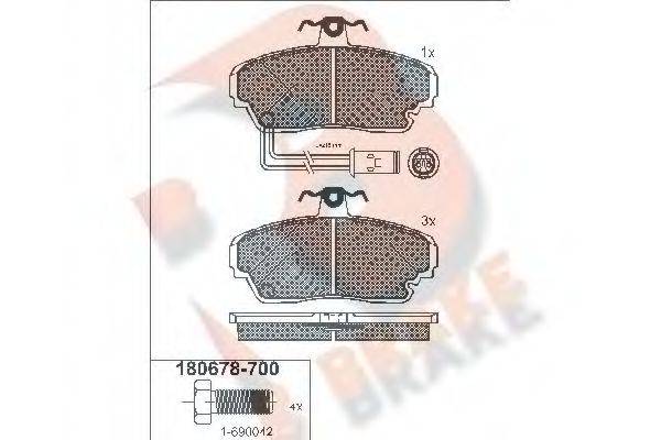 R BRAKE RB0678700 Комплект гальмівних колодок, дискове гальмо