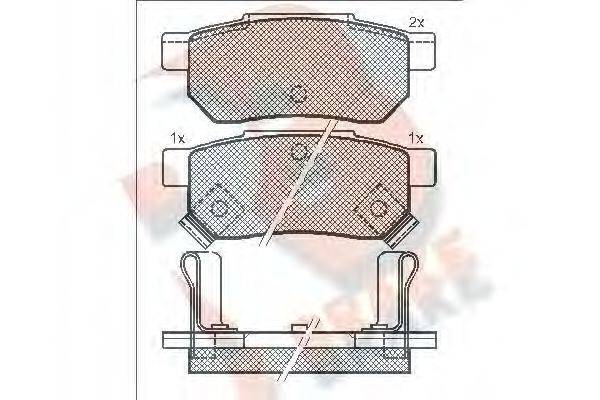 R BRAKE RB0752 Комплект гальмівних колодок, дискове гальмо