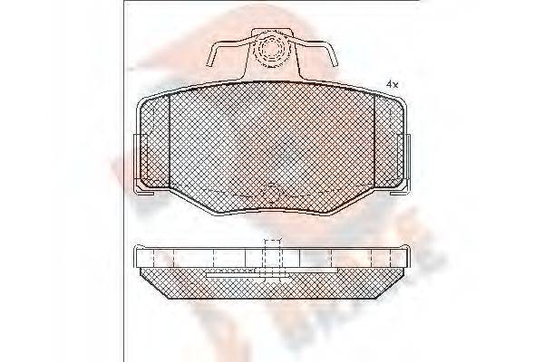 R BRAKE RB0804 Комплект гальмівних колодок, дискове гальмо