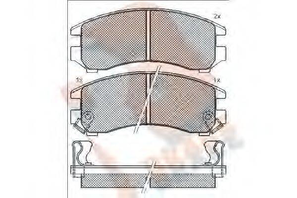 R BRAKE RB0810 Комплект гальмівних колодок, дискове гальмо