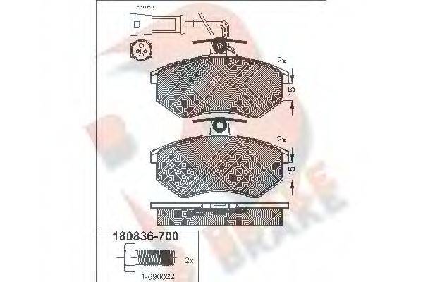 R BRAKE RB0836700 Комплект гальмівних колодок, дискове гальмо