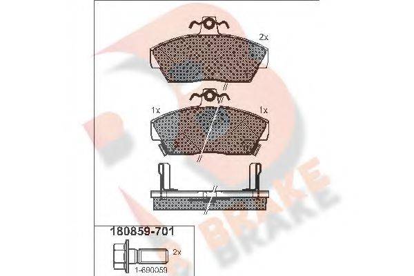 R BRAKE RB0859701 Комплект гальмівних колодок, дискове гальмо