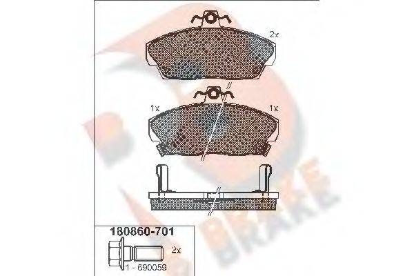 R BRAKE RB0860701 Комплект гальмівних колодок, дискове гальмо