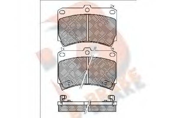 R BRAKE RB0970 Комплект гальмівних колодок, дискове гальмо