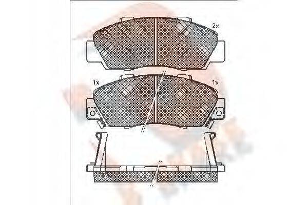 R BRAKE RB1019 Комплект гальмівних колодок, дискове гальмо