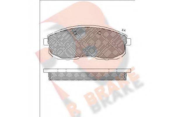 R BRAKE RB1100 Комплект гальмівних колодок, дискове гальмо