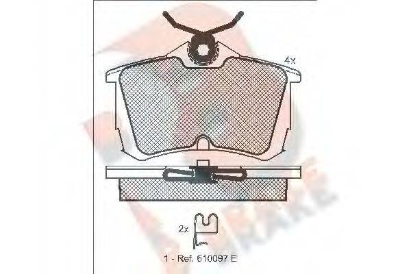 R BRAKE RB1287 Комплект гальмівних колодок, дискове гальмо