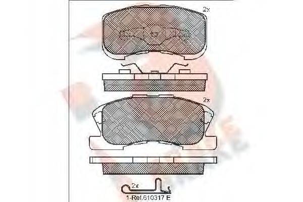 R BRAKE RB1342 Комплект гальмівних колодок, дискове гальмо