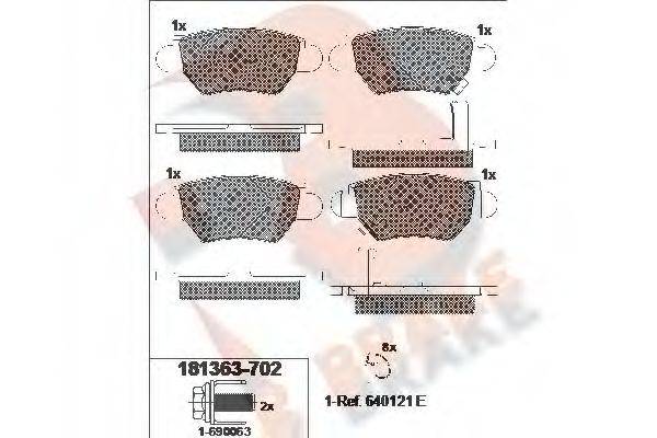 R BRAKE RB1363702 Комплект гальмівних колодок, дискове гальмо