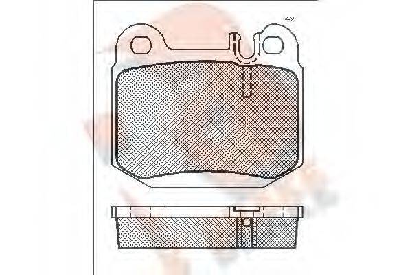 R BRAKE RB1391 Комплект гальмівних колодок, дискове гальмо