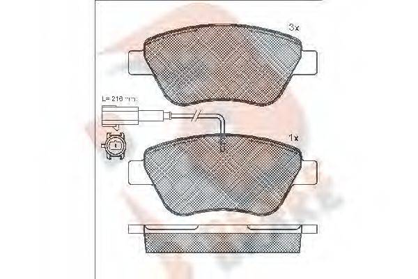 R BRAKE RB1444 Комплект гальмівних колодок, дискове гальмо