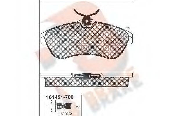 R BRAKE RB1451700 Комплект гальмівних колодок, дискове гальмо