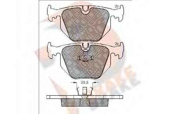 R BRAKE RB1548 Комплект гальмівних колодок, дискове гальмо