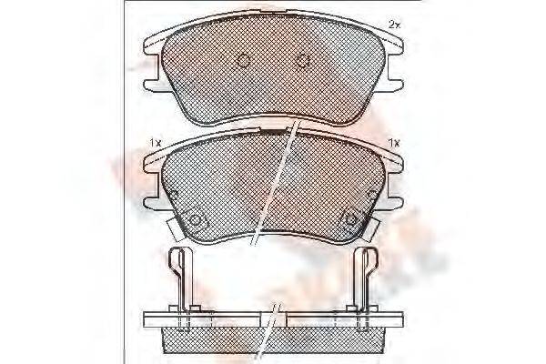 R BRAKE RB1557 Комплект гальмівних колодок, дискове гальмо