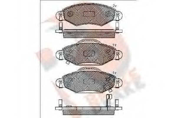 R BRAKE RB1587 Комплект гальмівних колодок, дискове гальмо