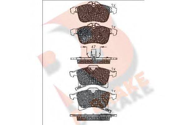 R BRAKE RB1592 Комплект гальмівних колодок, дискове гальмо