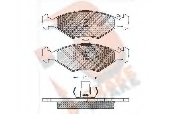 R BRAKE RB1596 Комплект гальмівних колодок, дискове гальмо