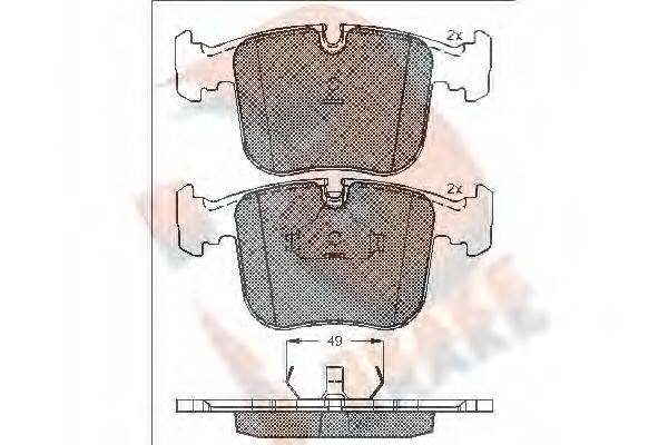 R BRAKE RB1628 Комплект гальмівних колодок, дискове гальмо