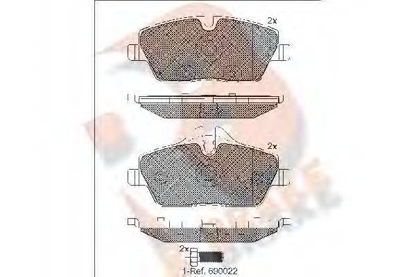 R BRAKE RB1662202 Комплект гальмівних колодок, дискове гальмо