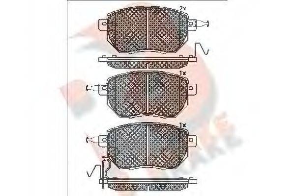 R BRAKE RB1696 Комплект гальмівних колодок, дискове гальмо