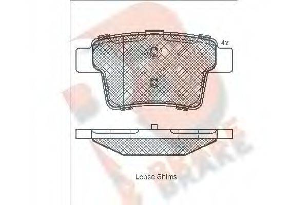 R BRAKE RB1722 Комплект гальмівних колодок, дискове гальмо