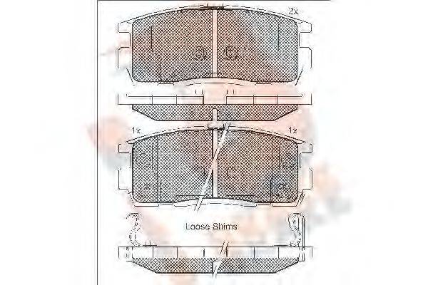 R BRAKE RB1799 Комплект гальмівних колодок, дискове гальмо