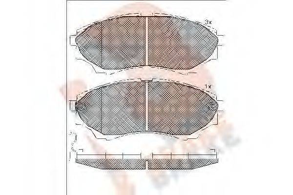 R BRAKE RB1822 Комплект гальмівних колодок, дискове гальмо
