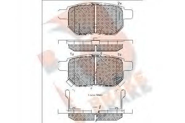 R BRAKE RB1899 Комплект гальмівних колодок, дискове гальмо