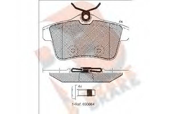 R BRAKE RB1928 Комплект гальмівних колодок, дискове гальмо