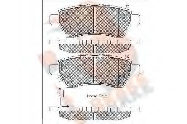 R BRAKE RB1934 Комплект гальмівних колодок, дискове гальмо