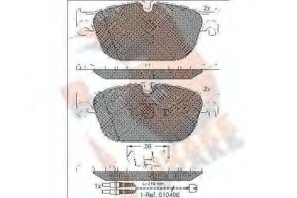 R BRAKE RB1969 Комплект гальмівних колодок, дискове гальмо