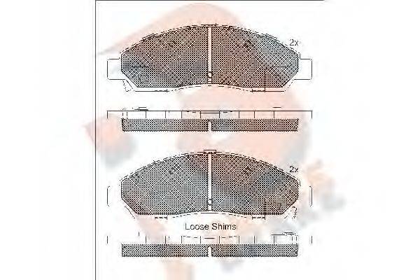 R BRAKE RB1974 Комплект гальмівних колодок, дискове гальмо