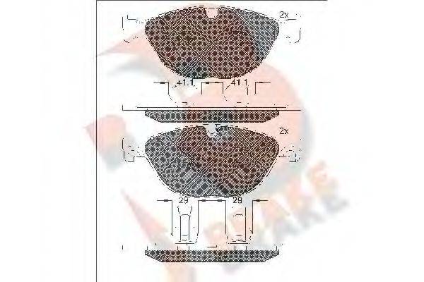 R BRAKE RB1980 Комплект гальмівних колодок, дискове гальмо