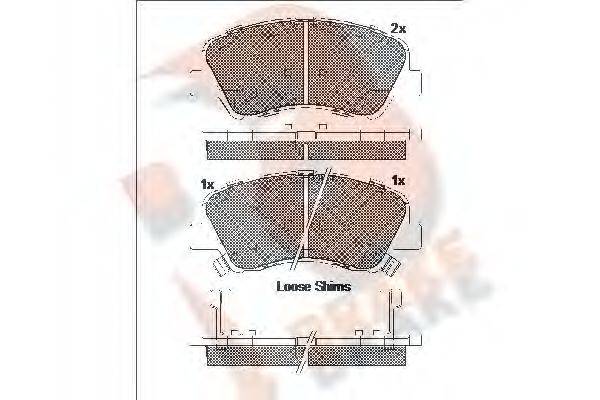 R BRAKE RB2035 Комплект гальмівних колодок, дискове гальмо