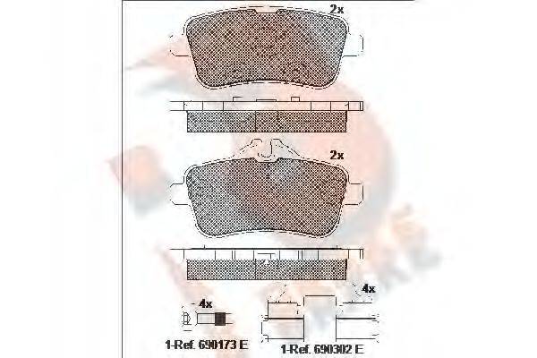 R BRAKE RB2072200 Комплект гальмівних колодок, дискове гальмо