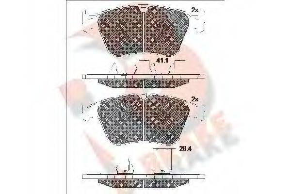 R BRAKE RB2085 Комплект гальмівних колодок, дискове гальмо