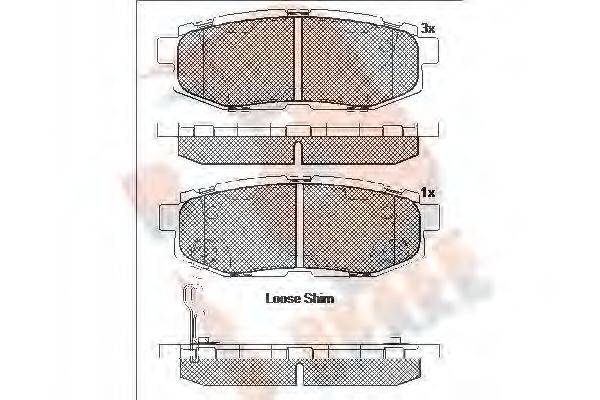 R BRAKE RB2088 Комплект гальмівних колодок, дискове гальмо