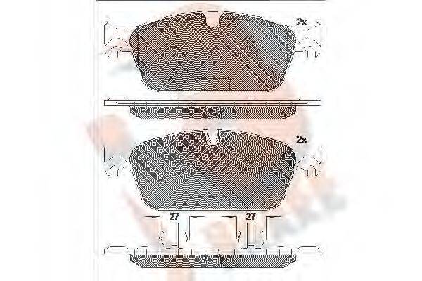 R BRAKE RB2104 Комплект гальмівних колодок, дискове гальмо