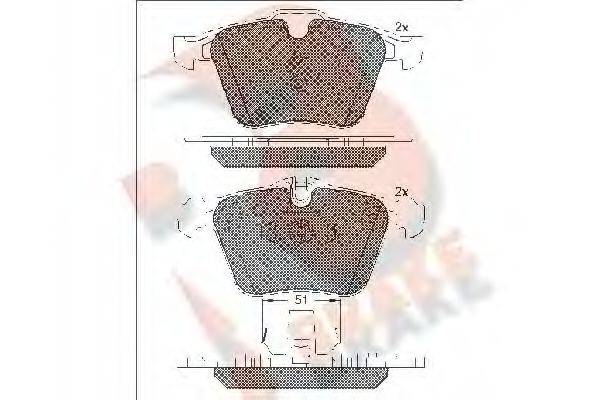 R BRAKE RB2149 Комплект гальмівних колодок, дискове гальмо