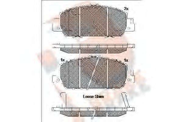 R BRAKE RB2153 Комплект гальмівних колодок, дискове гальмо