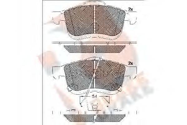 R BRAKE RB2165 Комплект гальмівних колодок, дискове гальмо