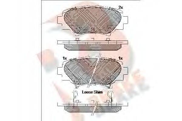 R BRAKE RB2169 Комплект гальмівних колодок, дискове гальмо