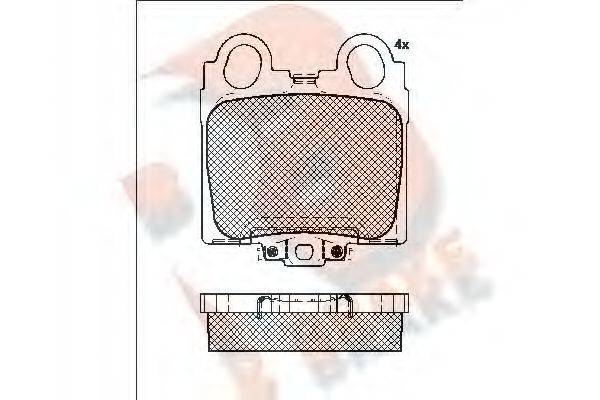 R BRAKE RB2208 Комплект гальмівних колодок, дискове гальмо